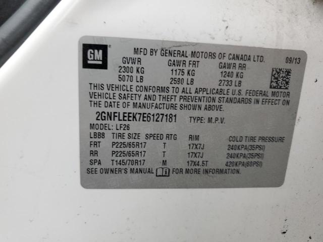 2GNFLEEK7E6127181 - 2014 CHEVROLET EQUINOX LS თეთრი ფოტო 12