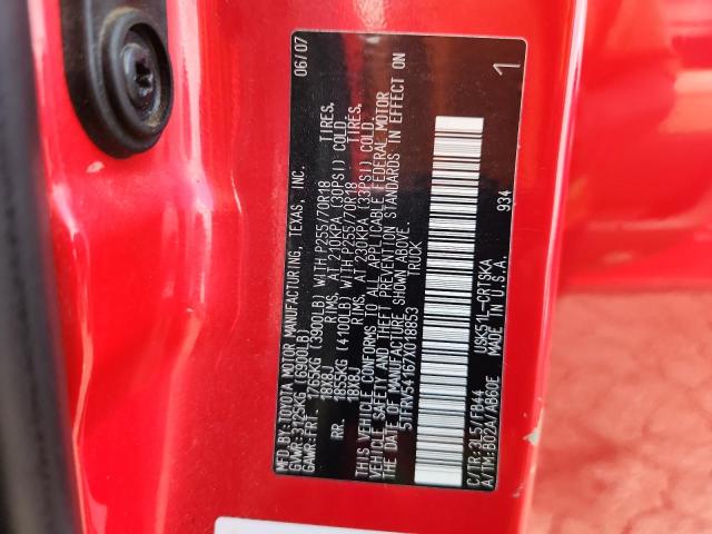 5TFRV54167X018853 - 2007 TOYOTA TUNDRA DOUBLE CAB SR5 RED photo 13