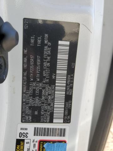 5TDJRKEC1NS096346 - 2022 TOYOTA SIENNA XLE თეთრი ფოტო 12