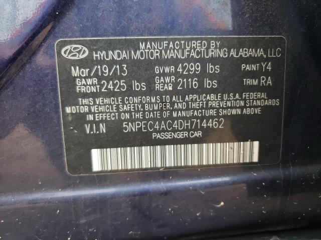 5NPEC4AC4DH714462 - 2013 HYUNDAI SONATA SE BLUE photo 13