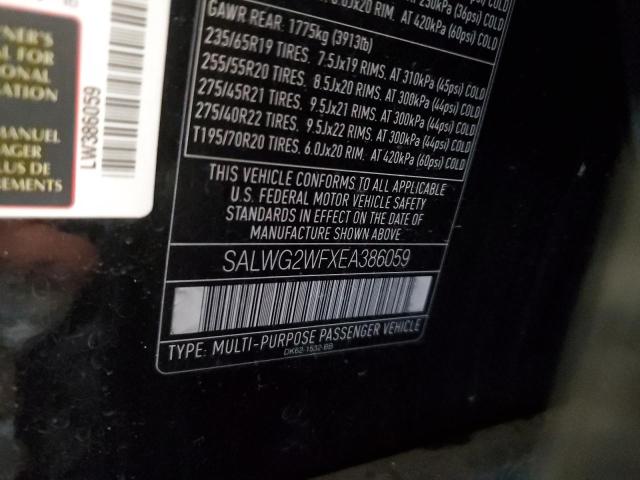 SALWG2WFXEA386059 - 2014 LAND ROVER RANGE ROVE SE BLACK photo 14