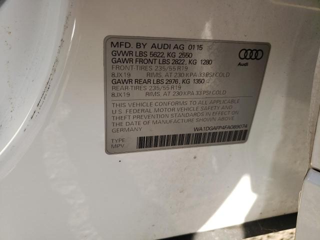 WA1DGAFP4FA089074 - 2015 AUDI Q5 PREMIUM PLUS WHITE photo 13