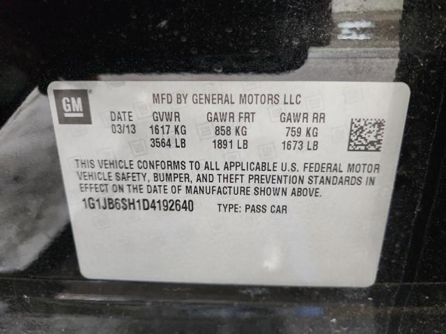 1G1JB6SH1D4192640 - 2013 CHEVROLET SONIC LS BLACK photo 13