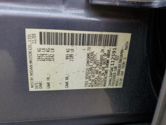 1N4AL2AP3AC112591 - 2010 NISSAN ALTIMA BASE Niebieski zdjęcie 12