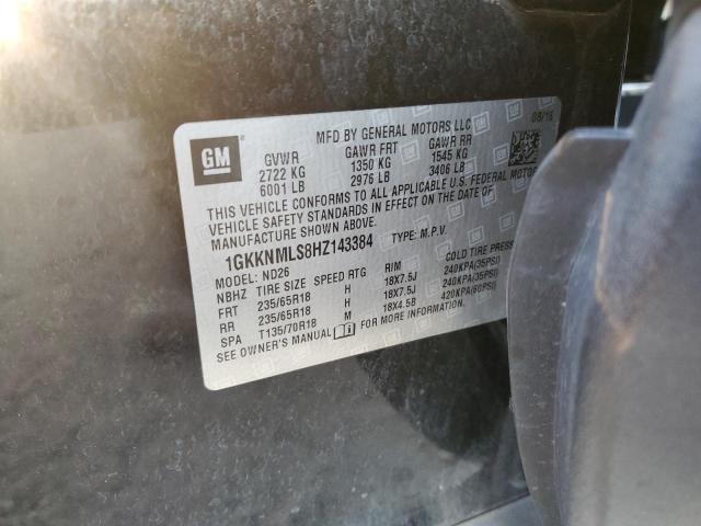 1GKKNMLS8HZ143384 - 2017 GMC ACADIA SLT-1 Чорний фото 14