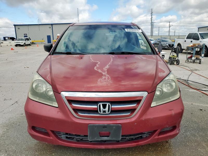 5FNRL38296B114983 - 2006 HONDA ODYSSEY LX ბურგუნდია ფოტო 5
