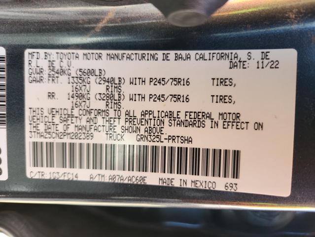 3TMAZ5CN2PM202389 - 2023 TOYOTA TACOMA DOUBLE CAB გრაფიტი ფოტო 12