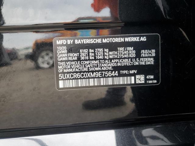 5UXCR6C0XM9E75644 - 2021 BMW X5 XDRIVE40I BLACK photo 13