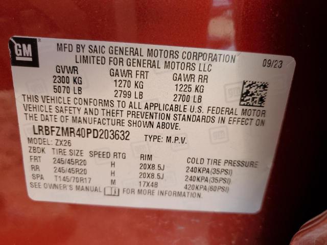 LRBFZMR40PD203632 - 2023 BUICK ENVISION PREFERRED წითელი ფოტო 13