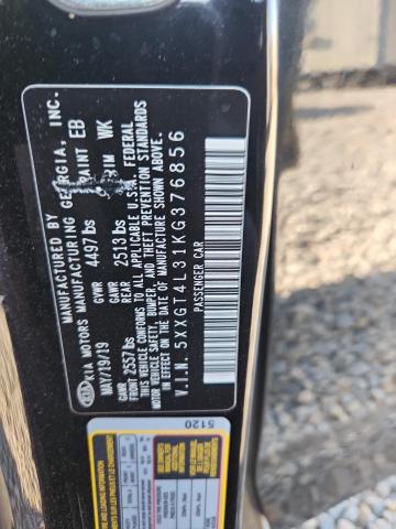 5XXGT4L31KG376856 - 2019 KIA OPTIMA LX 黑色 照片 12