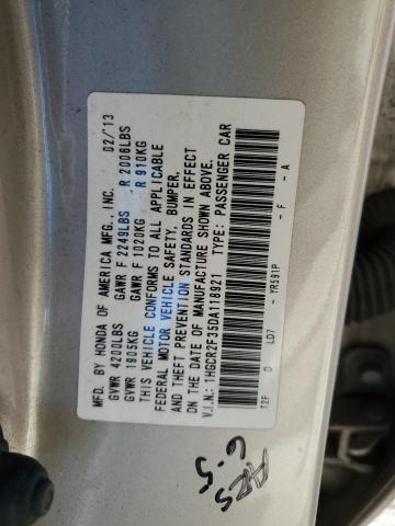 1HGCR2F35DA118921 - 2013 HONDA ACCORD LX ოქროსფერი ფოტო 12