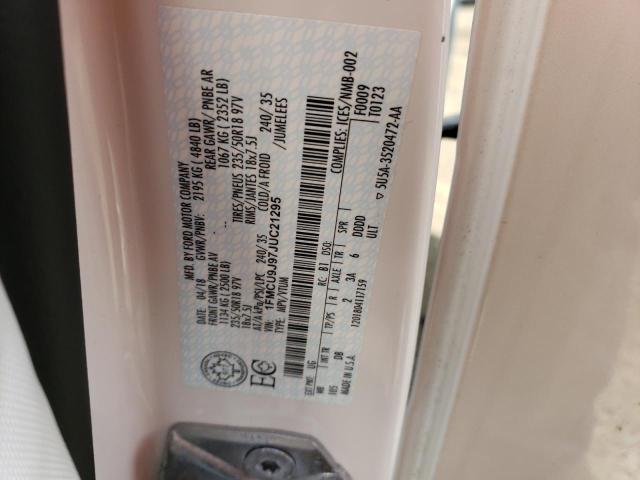 1FMCU9J97JUC21295 - 2018 FORD ESCAPE TITANIUM Ақ фото 13