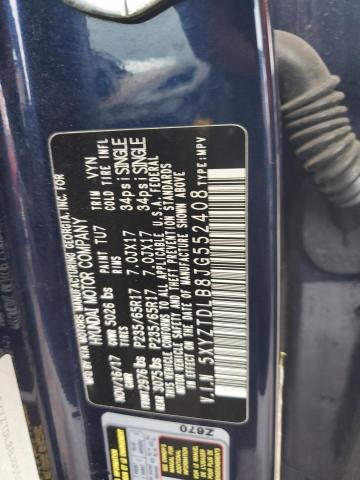 5XYZTDLB8JG552408 - 2018 HYUNDAI SANTA FE S 蓝色 照片 13