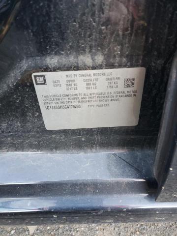 1G1JA5SH3C4170263 - 2012 CHEVROLET SONIC LS BLACK photo 12