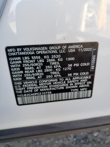1V2JE2CA0PC210739 - 2023 VOLKSWAGEN ATLAS CROS SE Biały zdjęcie 12