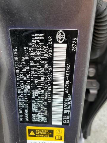 4T4BF1FK7GR526197 - 2016 TOYOTA CAMRY LE GRAY photo 12