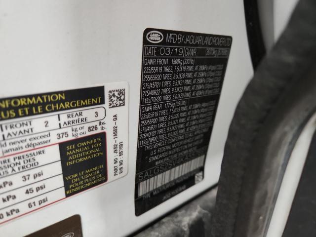 SALGS2SV4KA557691 - 2019 LAND ROVER RANGE ROVE HSE WHITE photo 13