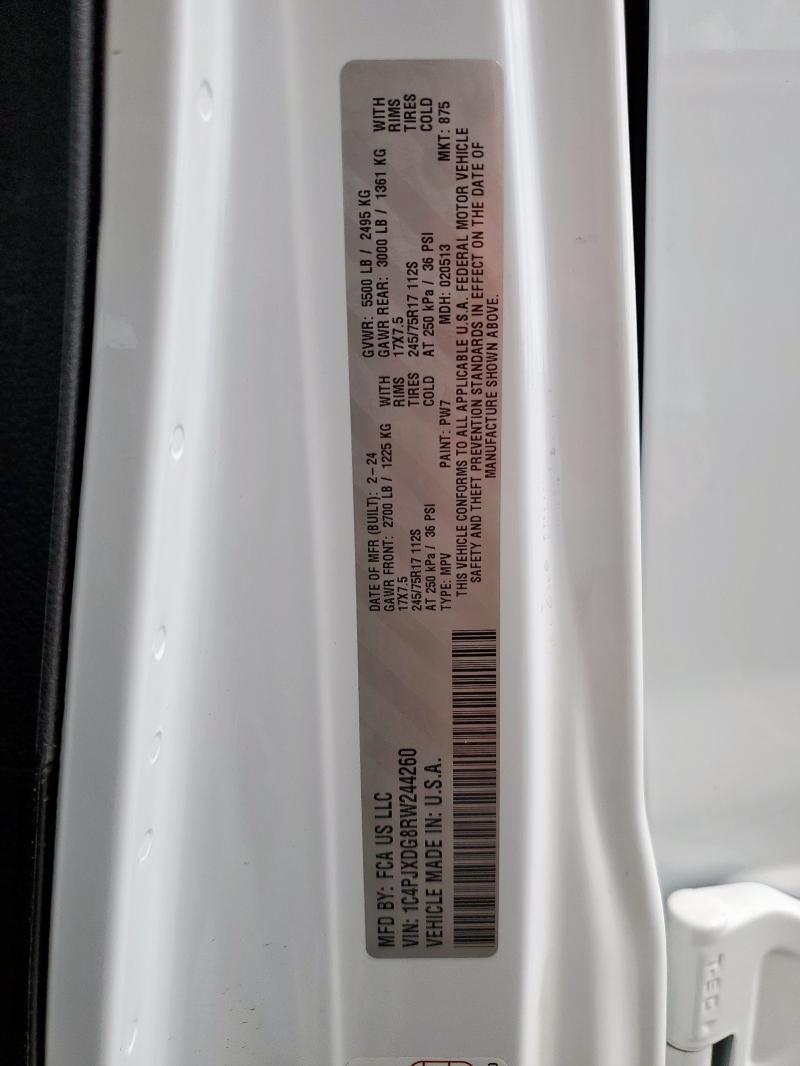 1C4PJXDG8RW244260 - 2024 JEEP WRANGLER SPORT 白色 照片 13