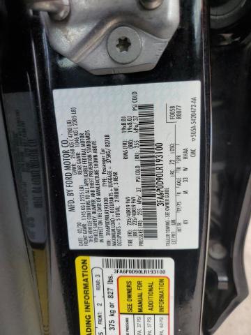 3FA6P0D90LR193100 - 2020 FORD FUSION TITANIUM BLACK photo 12