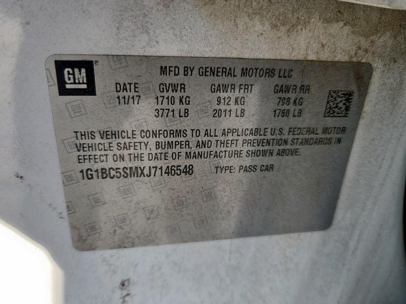 1G1BC5SMXJ7146548 - 2018 CHEVROLET CRUZE LS თეთრი ფოტო 12