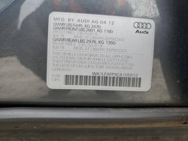 WA1LFAFP9CA105912 - 2012 AUDI Q5 PREMIUM PLUS GRAY photo 13