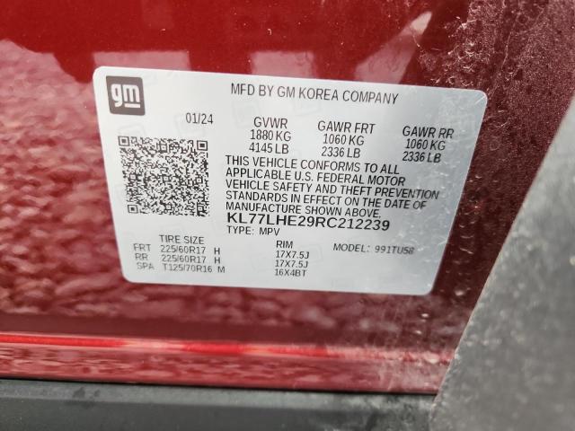 KL77LHE29RC212239 - 2024 CHEVROLET TRAX 1LT 红色 照片 13