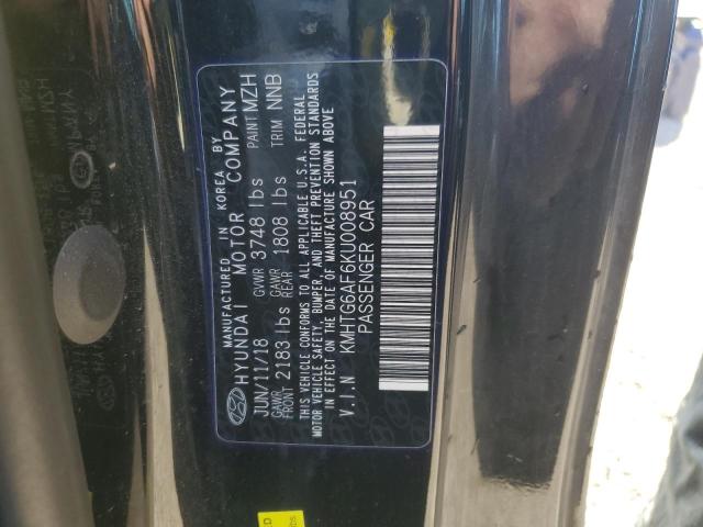 KMHTG6AF6KU008951 - 2019 HYUNDAI VELOSTER BASE BLACK photo 12