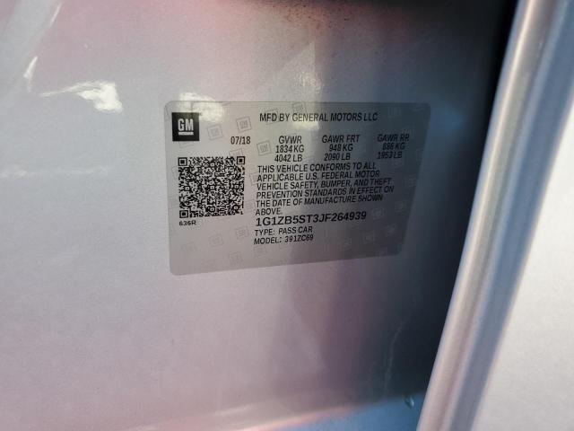 1G1ZB5ST3JF264939 - 2018 CHEVROLET MALIBU LS Серебристый фото 12