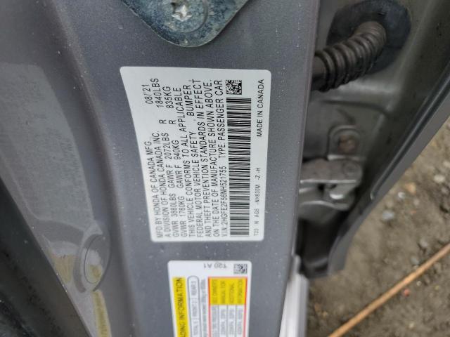 2HGFE2F56NH521755 - 2022 HONDA CIVIC SPORT 银色 照片 12