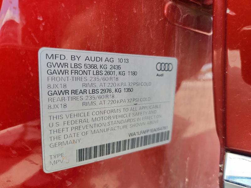 WA1LFAFP1EA054781 - 2014 AUDI Q5 PREMIUM PLUS Qırmızı foto 12