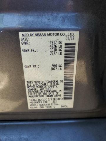 1N4AL3AP1JC179809 - 2018 NISSAN ALTIMA 2.5 Gri fotoğraf 12