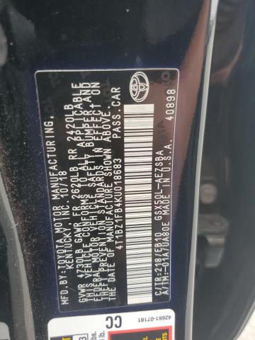 4T1BZ1FB4KU018683 - 2019 TOYOTA AVALON XLE შავი ფოტო 12