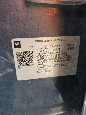 1G1ZD5ST7LF072551 - 2020 CHEVROLET MALIBU LT CHARCOAL photo 12