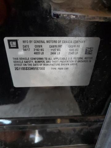 2G1105S33H9187060 - 2017 CHEVROLET IMPALA LT Schwarz Foto 12