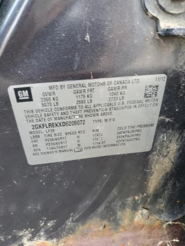 2GKFLREKXD6206072 - 2013 GMC TERRAIN SLE BLACK photo 13