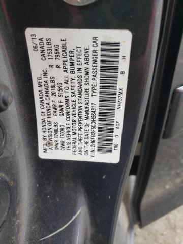 2HGFB2F50DH564317 - 2013 HONDA CIVIC LX GRAY photo 12