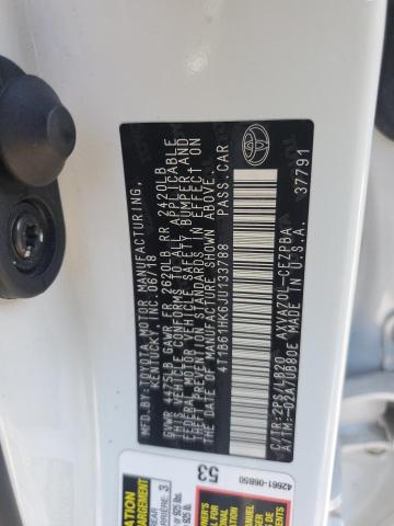 4T1B61HK6JU133788 - 2018 TOYOTA CAMRY XSE WHITE photo 12