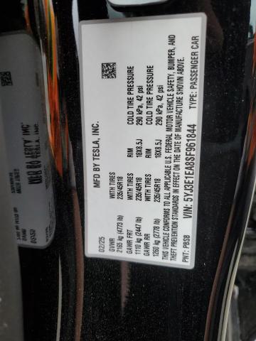 5YJ3E1EA8SF961844 - 2025 TESLA MODEL 3 BLACK photo 13