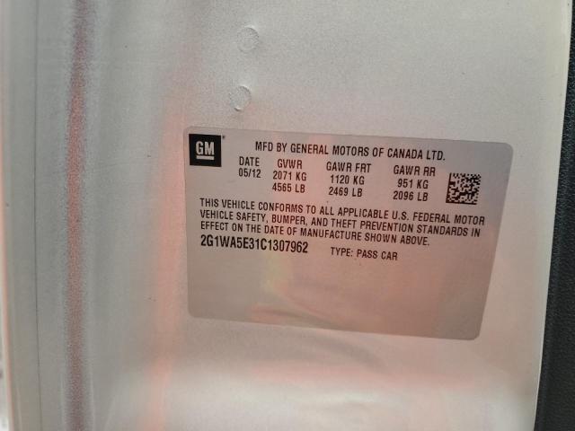 2G1WA5E31C1307962 - 2012 CHEVROLET IMPALA LS 金色 照片 12