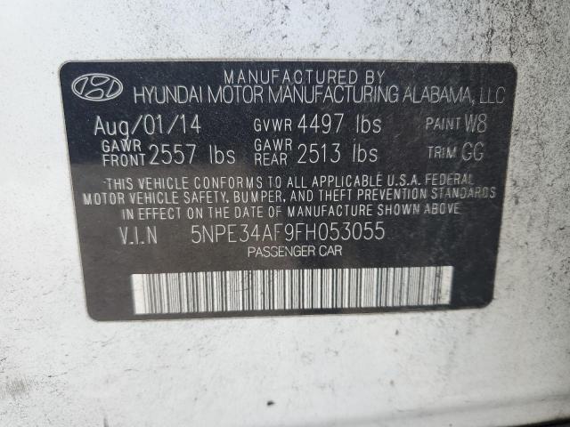 5NPE34AF9FH053055 - 2015 HYUNDAI SONATA SPORT WHITE photo 12