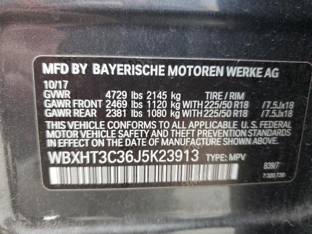 WBXHT3C36J5K23913 - 2018 BMW X1 XDRIVE28I GRAY photo 14