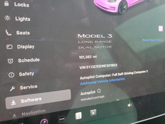 5YJ3E1EB1NF201803 - 2022 TESLA MODEL 3 Graphit Foto 9