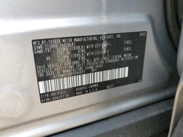 4T3RWRFV9PU094611 - 2023 TOYOTA RAV4 XLE ვერცხლისფერი ფოტო 13