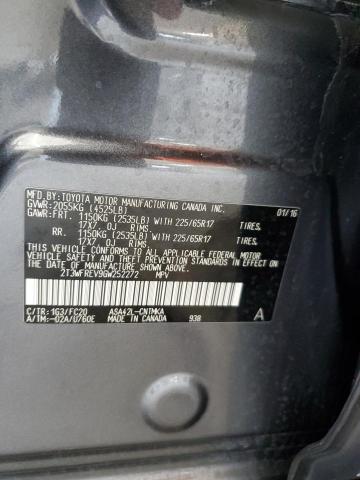 2T3WFREV9GW252272 - 2016 TOYOTA RAV4 XLE GRAY photo 13