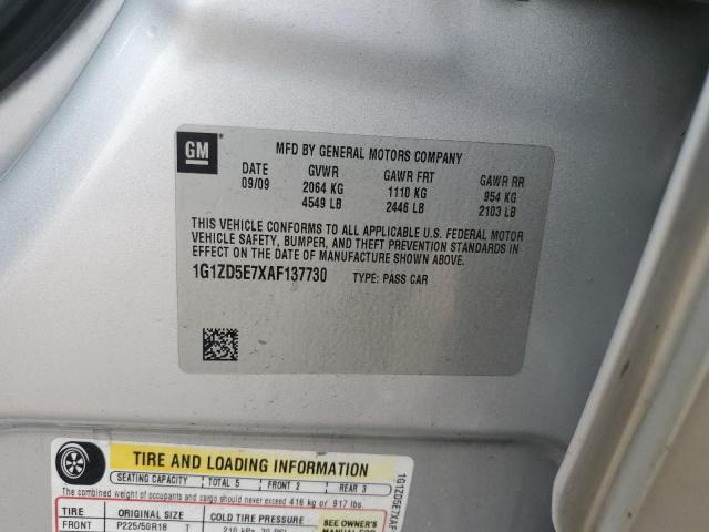 1G1ZD5E7XAF137730 - 2010 CHEVROLET MALIBU 2LT 银色 照片 13