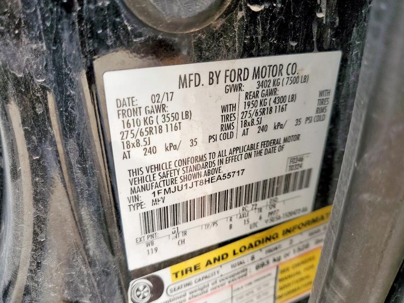 1FMJU1JT8HEA55717 - 2017 FORD EXPEDITION XLT BLACK photo 13