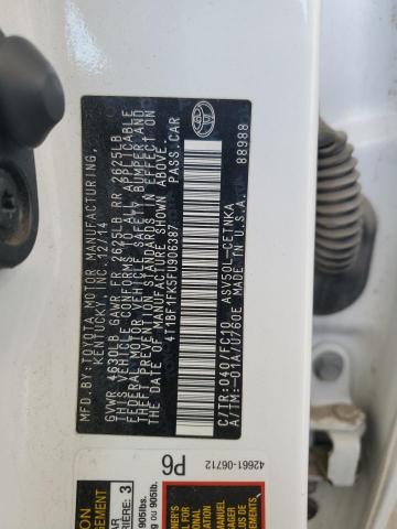 4T1BF1FK5FU906387 - 2015 TOYOTA CAMRY LE WHITE photo 12