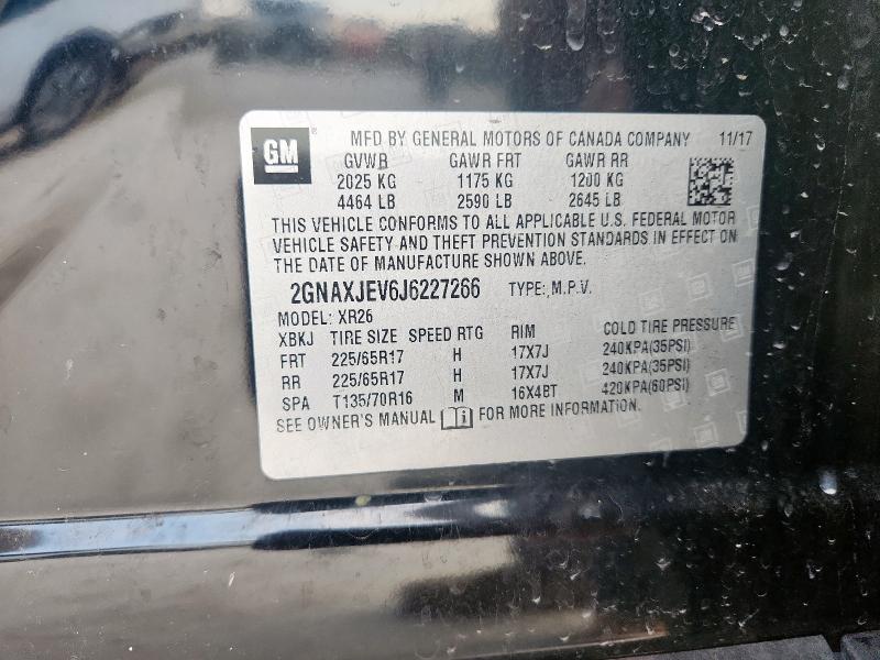 2GNAXJEV6J6227266 - 2018 CHEVROLET EQUINOX LT 黑色 照片 14