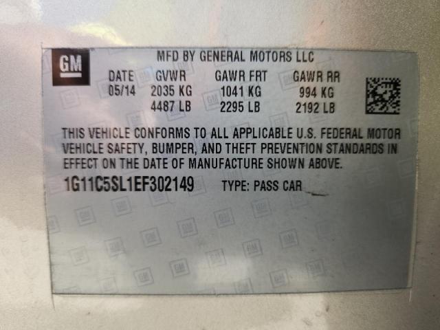 1G11C5SL1EF302149 - 2014 CHEVROLET MALIBU 1LT GOLD photo 13