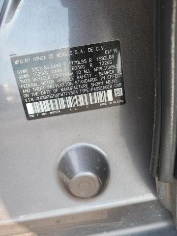 3HGGK5G5XFM771354 - 2015 HONDA FIT LX GRAY photo 13